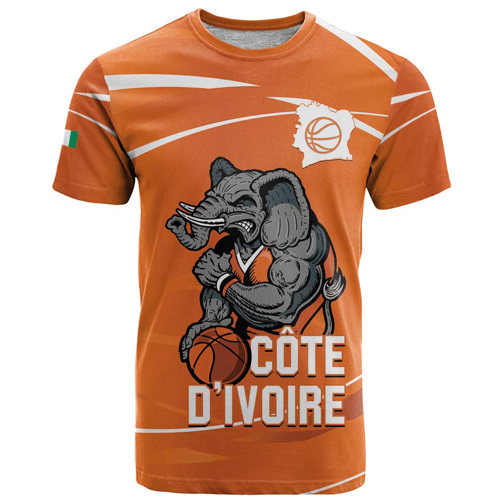 Ivory Coast Basketball Custom T Shirt Allez Les Elephants - Wonder Print Shop