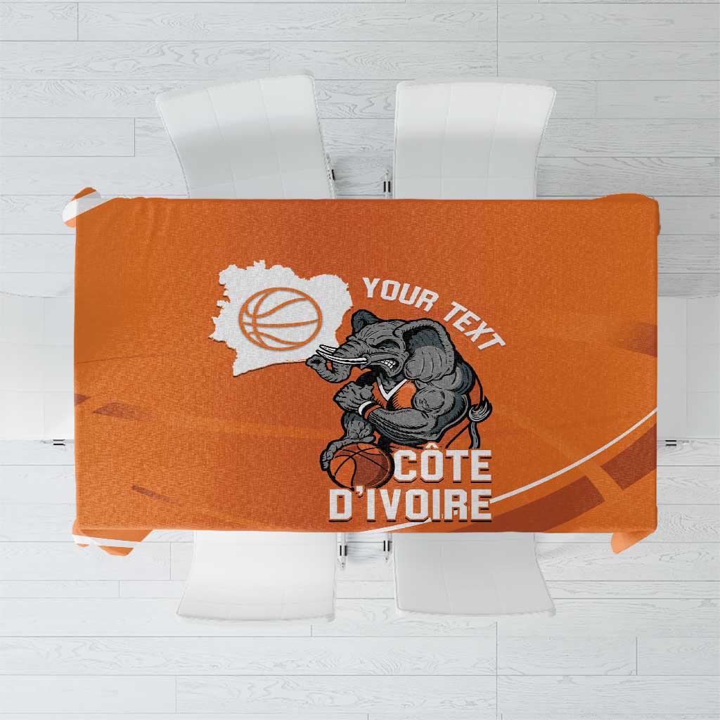 Ivory Coast Basketball Custom Tablecloth Allez Les Elephants - Wonder Print Shop