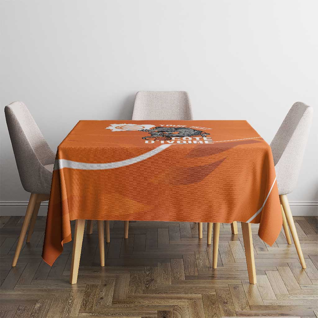 Ivory Coast Basketball Custom Tablecloth Allez Les Elephants - Wonder Print Shop