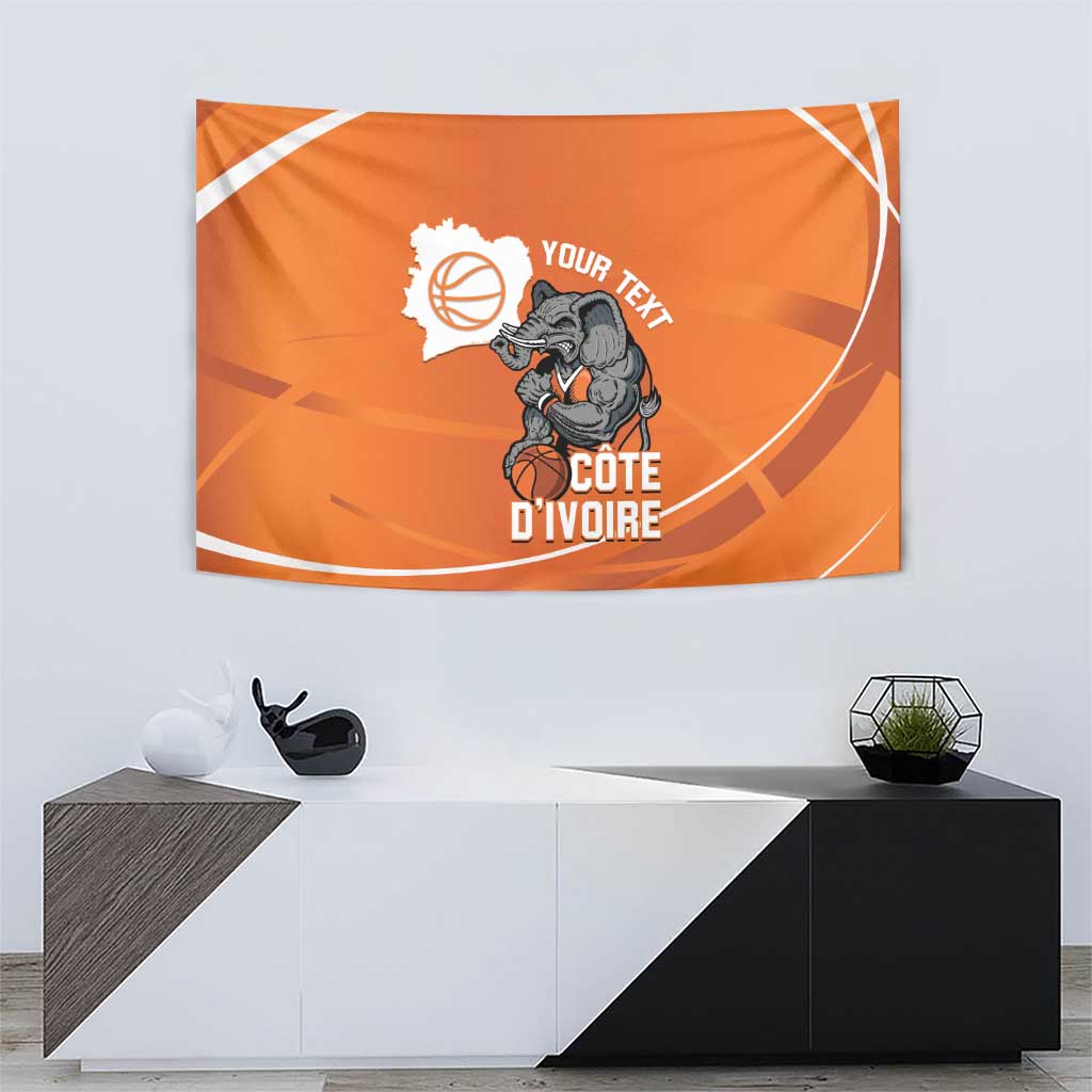 Ivory Coast Basketball Custom Tapestry Allez Les Elephants - Wonder Print Shop