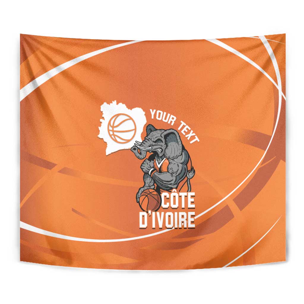 Ivory Coast Basketball Custom Tapestry Allez Les Elephants - Wonder Print Shop