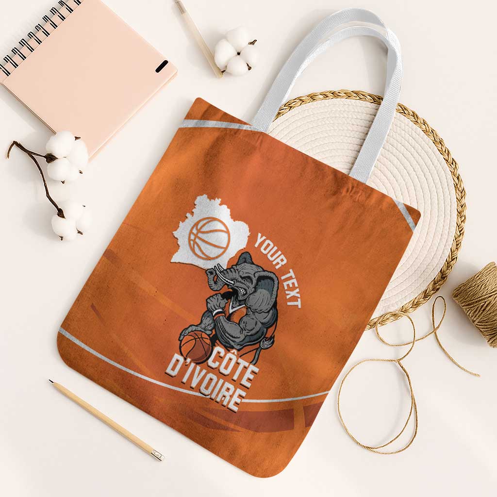 Ivory Coast Basketball Custom Tote Bag Allez Les Elephants - Wonder Print Shop