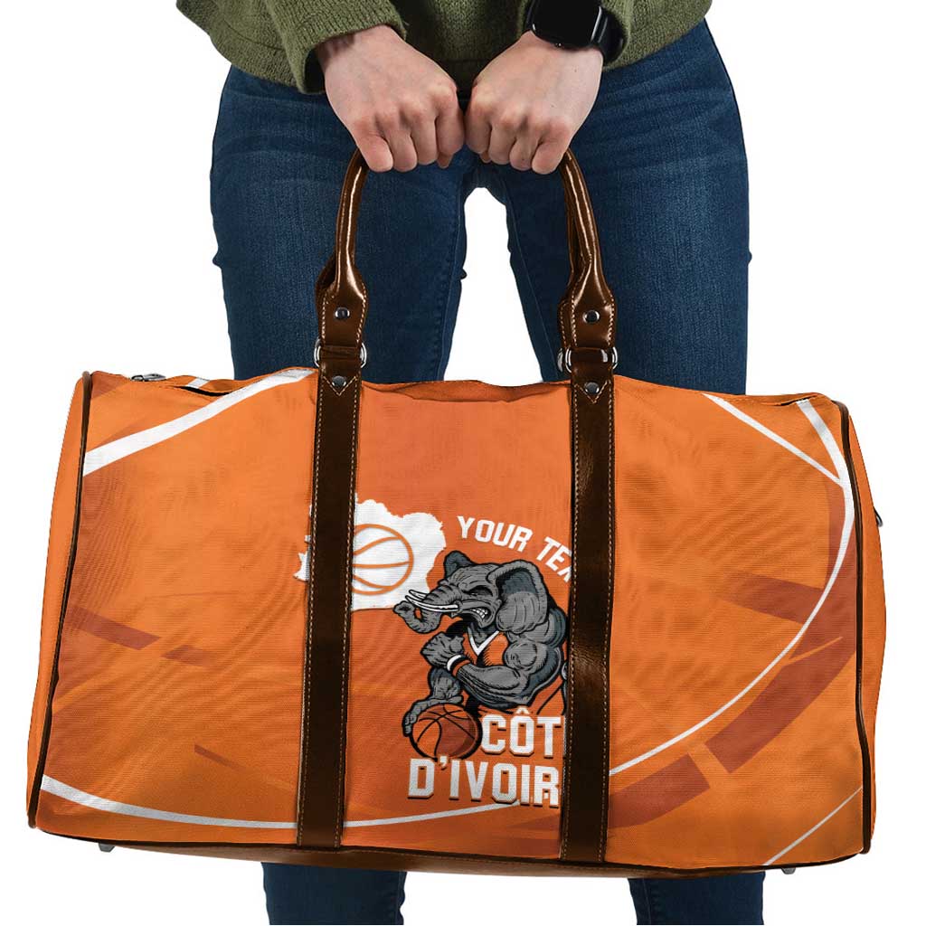 Ivory Coast Basketball Custom Travel Bag Allez Les Elephants - Wonder Print Shop