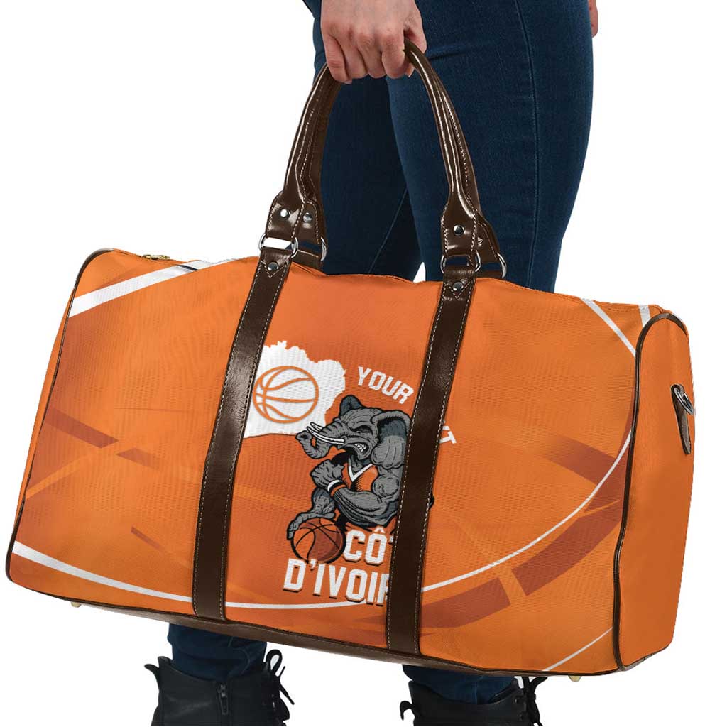 Ivory Coast Basketball Custom Travel Bag Allez Les Elephants - Wonder Print Shop