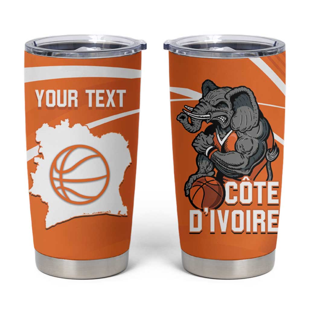 Ivory Coast Basketball Custom Tumbler Cup Allez Les Elephants - Wonder Print Shop