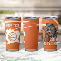 Ivory Coast Basketball Custom Tumbler Cup Allez Les Elephants - Wonder Print Shop