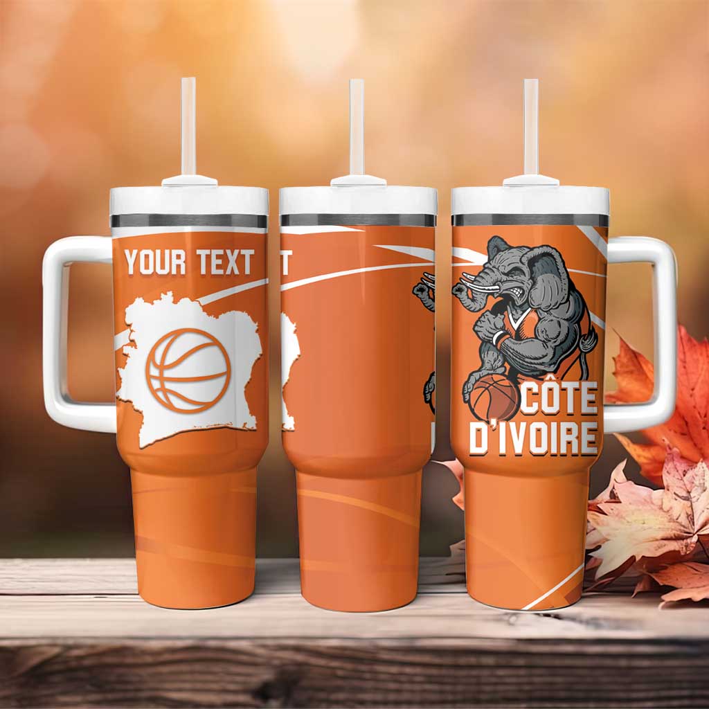 Ivory Coast Basketball Custom Tumbler With Handle Allez Les Elephants - Wonder Print Shop