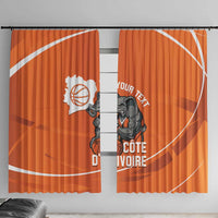 Ivory Coast Basketball Custom Window Curtain Allez Les Elephants - Wonder Print Shop