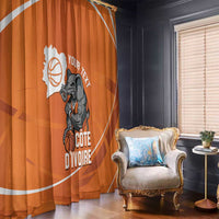 Ivory Coast Basketball Custom Window Curtain Allez Les Elephants - Wonder Print Shop