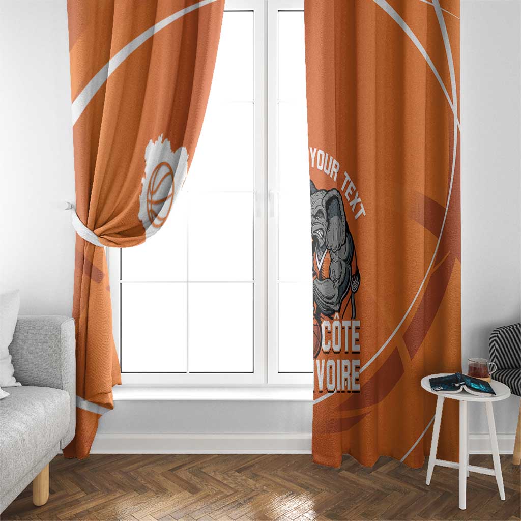 Ivory Coast Basketball Custom Window Curtain Allez Les Elephants - Wonder Print Shop