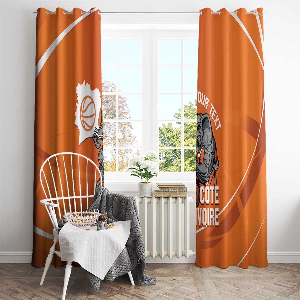 Ivory Coast Basketball Custom Window Curtain Allez Les Elephants - Wonder Print Shop
