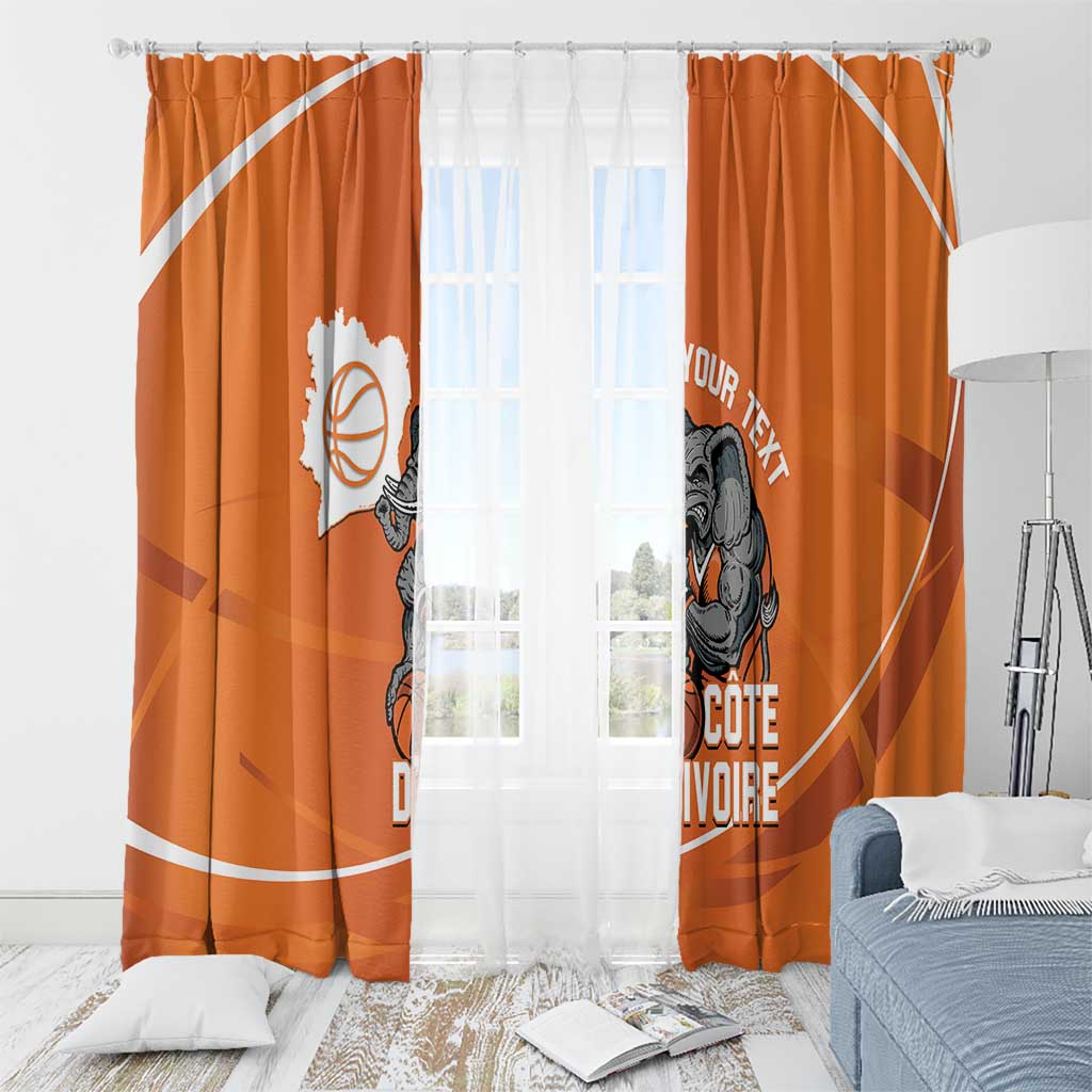 Ivory Coast Basketball Custom Window Curtain Allez Les Elephants - Wonder Print Shop