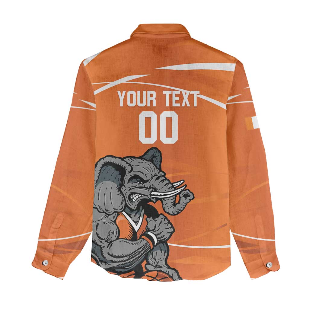 Ivory Coast Basketball Custom Women Casual Shirt Allez Les Elephants - Wonder Print Shop