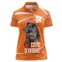 Ivory Coast Basketball Custom Women Polo Shirt Allez Les Elephants - Wonder Print Shop