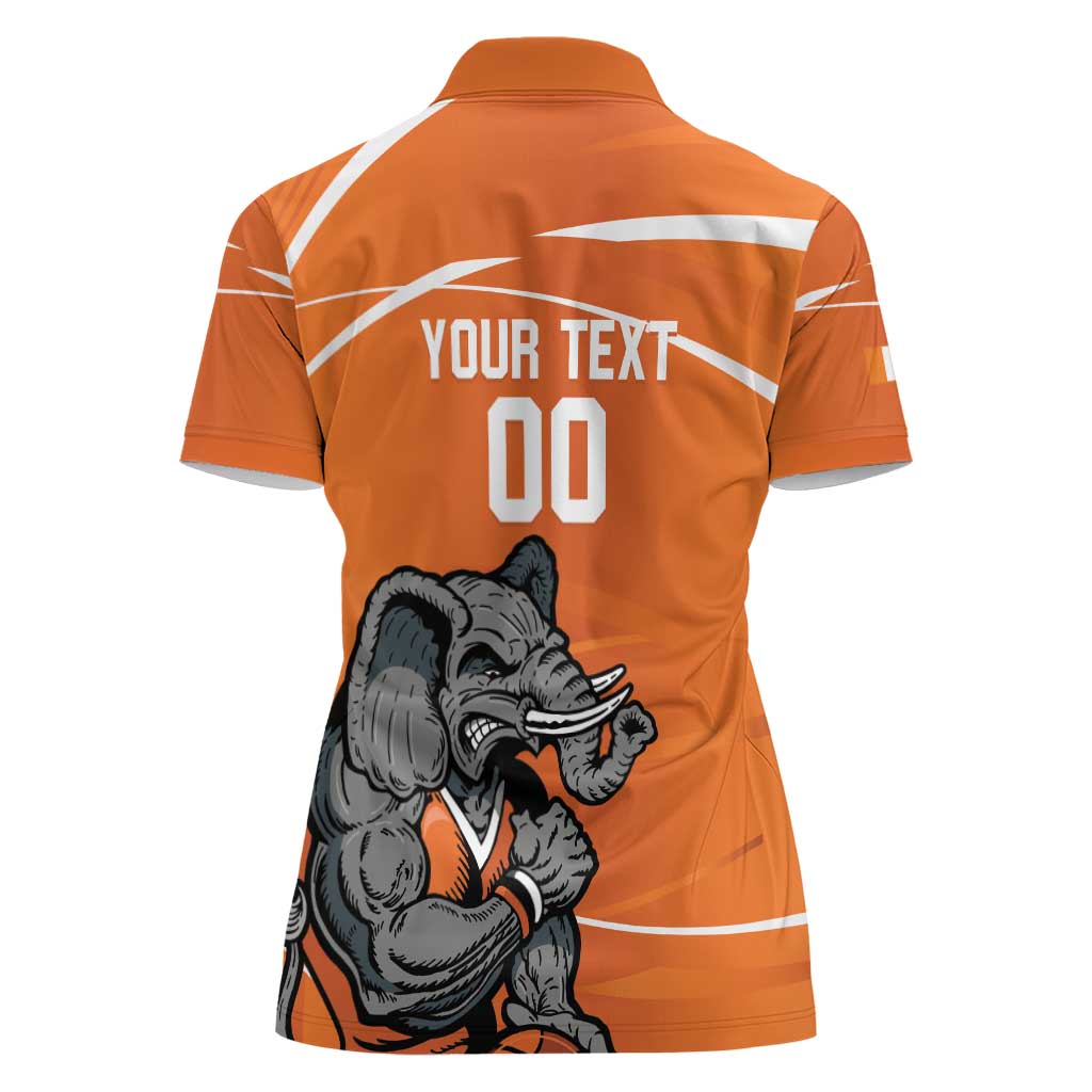 Ivory Coast Basketball Custom Women Polo Shirt Allez Les Elephants - Wonder Print Shop