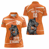 Ivory Coast Basketball Custom Women Polo Shirt Allez Les Elephants - Wonder Print Shop