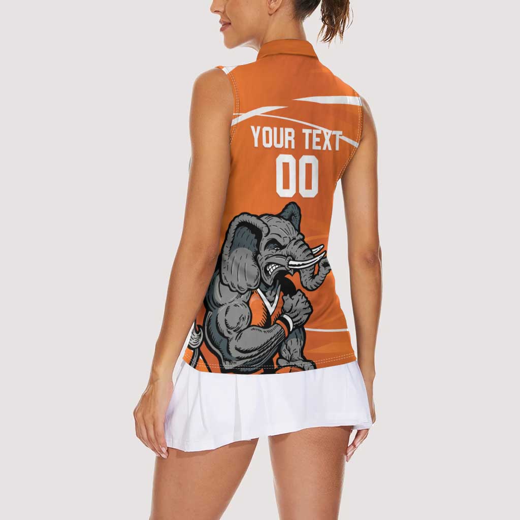 Ivory Coast Basketball Custom Women Sleeveless Polo Shirt Allez Les Elephants - Wonder Print Shop