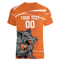 Ivory Coast Basketball Custom Women V-Neck T-Shirt Allez Les Elephants - Wonder Print Shop