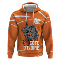 Ivory Coast Basketball Custom Zip Hoodie Allez Les Elephants - Wonder Print Shop