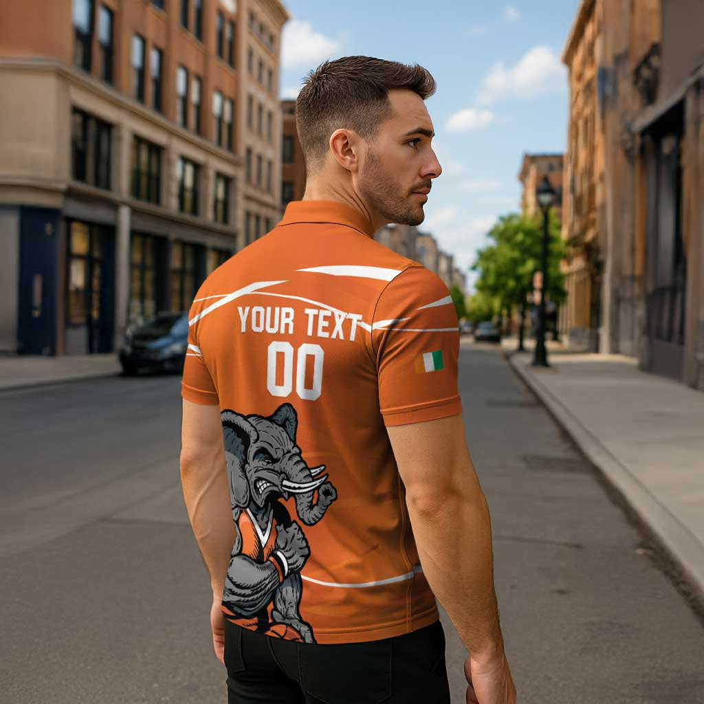 Ivory Coast Basketball Custom Zipper Polo Shirt Allez Les Elephants - Wonder Print Shop