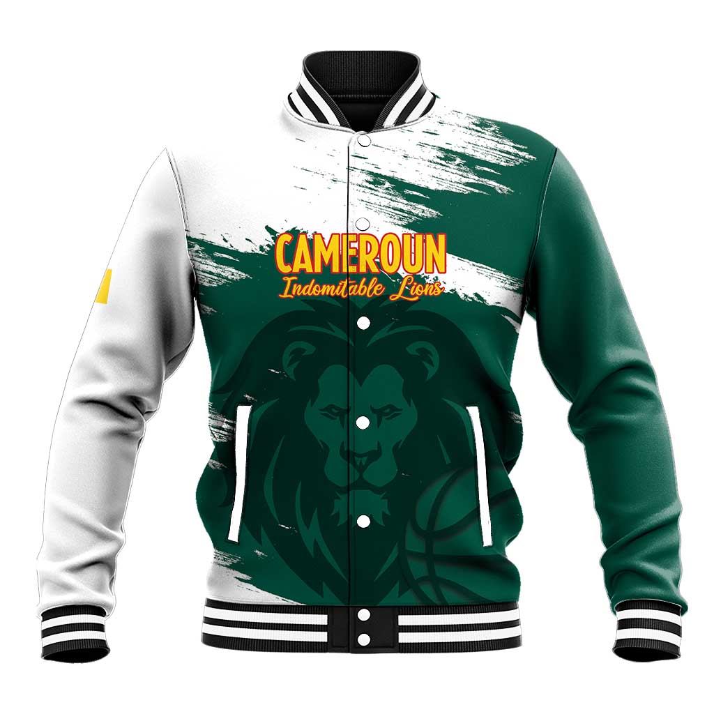 Cameroon Basketball Custom Baseball Jacket Come On Indomitable Lions - Wonder Print Shop