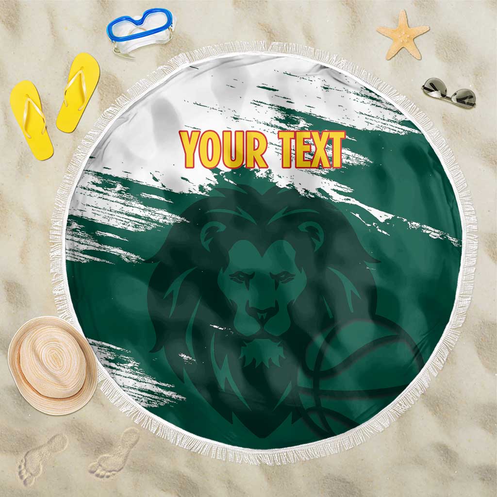 Cameroon Basketball Custom Beach Blanket Come On Indomitable Lions - Wonder Print Shop