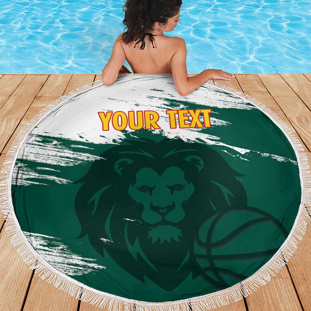 Cameroon Basketball Custom Beach Blanket Come On Indomitable Lions - Wonder Print Shop