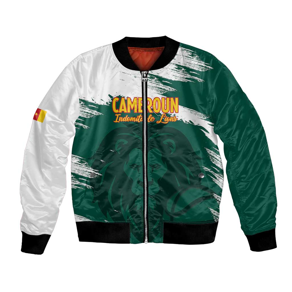 Cameroon Basketball Custom Bomber Jacket Come On Indomitable Lions - Wonder Print Shop