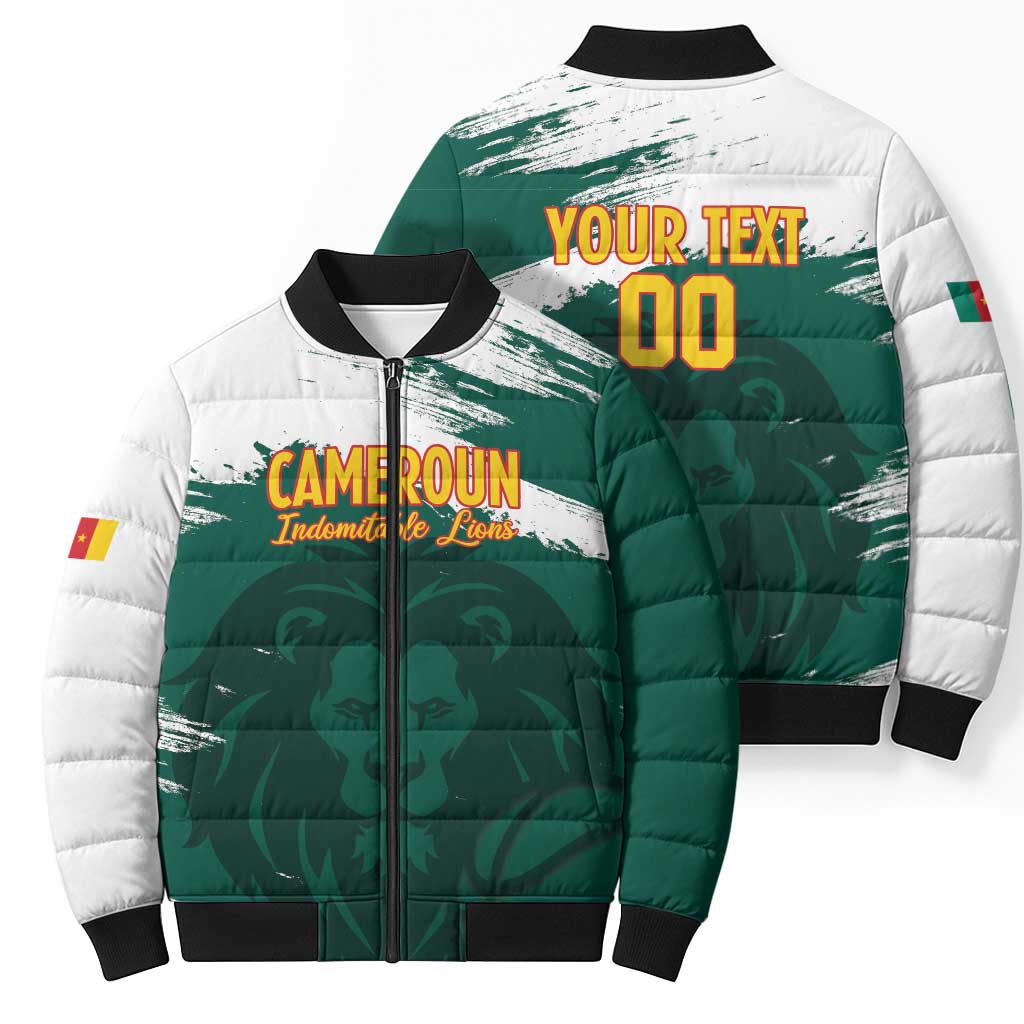 Cameroon Basketball Custom Bomber Puffer Jacket Come On Indomitable Lions - Wonder Print Shop