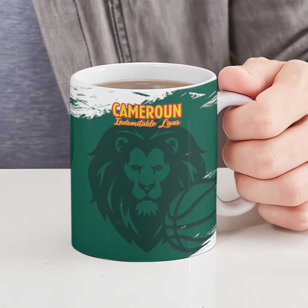 Cameroon Basketball Custom Ceramic Mug Come On Indomitable Lions - Wonder Print Shop