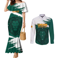 Cameroon Basketball Custom Couples Matching Mermaid Dress and Long Sleeve Button Shirt Come On Indomitable Lions - Wonder Print Shop