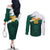 Cameroon Basketball Custom Couples Matching Off The Shoulder Long Sleeve Dress and Long Sleeve Button Shirt Come On Indomitable Lions - Wonder Print Shop