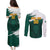 Cameroon Basketball Custom Couples Matching Puletasi and Long Sleeve Button Shirt Come On Indomitable Lions - Wonder Print Shop