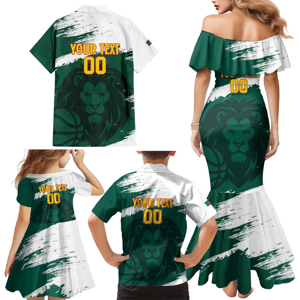 Cameroon Basketball Custom Family Matching Mermaid Dress and Hawaiian Shirt Come On Indomitable Lions - Wonder Print Shop
