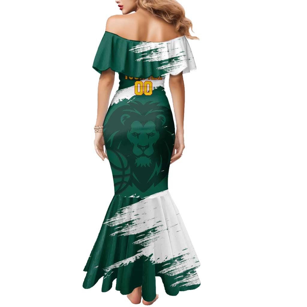 Cameroon Basketball Custom Family Matching Mermaid Dress and Hawaiian Shirt Come On Indomitable Lions - Wonder Print Shop