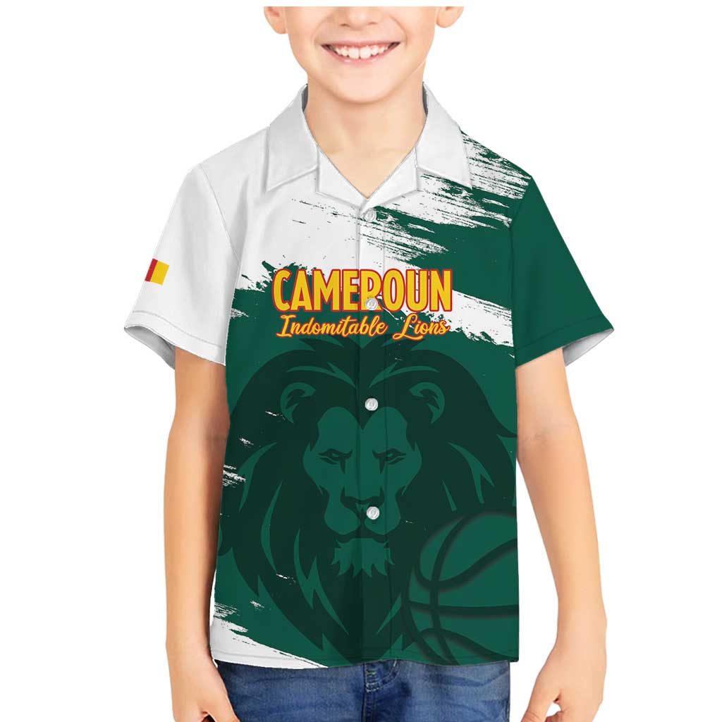 Cameroon Basketball Custom Family Matching Mermaid Dress and Hawaiian Shirt Come On Indomitable Lions - Wonder Print Shop