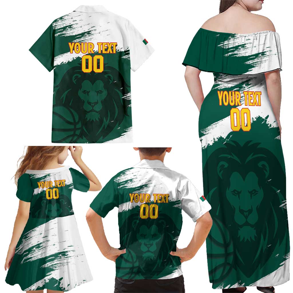 Cameroon Basketball Custom Family Matching Off Shoulder Maxi Dress and Hawaiian Shirt Come On Indomitable Lions - Wonder Print Shop