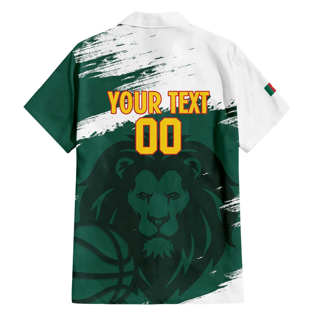 Cameroon Basketball Custom Family Matching Off Shoulder Short Dress and Hawaiian Shirt Come On Indomitable Lions - Wonder Print Shop