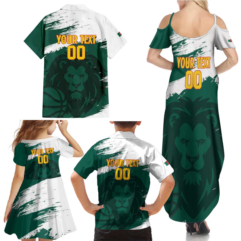 Cameroon Basketball Custom Family Matching Summer Maxi Dress and Hawaiian Shirt Come On Indomitable Lions - Wonder Print Shop