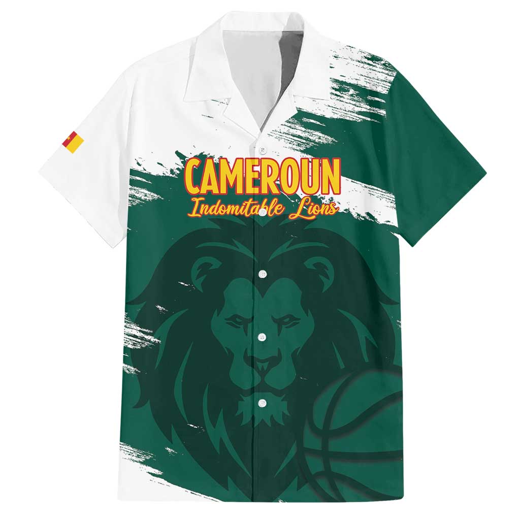 Cameroon Basketball Custom Hawaiian Shirt Come On Indomitable Lions - Wonder Print Shop