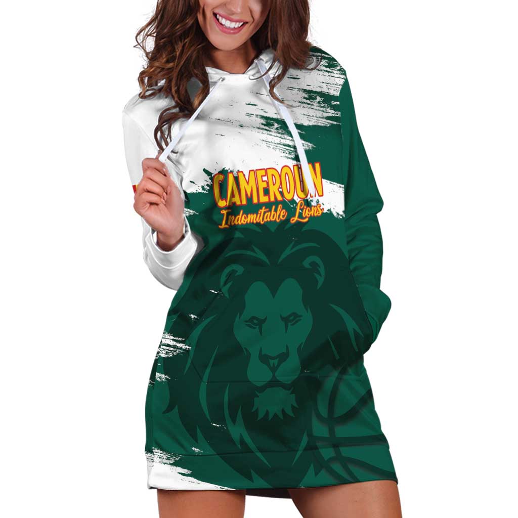 Cameroon Basketball Custom Hoodie Dress Come On Indomitable Lions - Wonder Print Shop