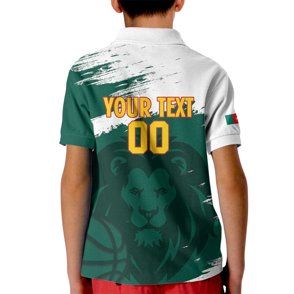 Cameroon Basketball Custom Kid Polo Shirt Come On Indomitable Lions - Wonder Print Shop