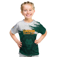 Cameroon Basketball Custom Kid T Shirt Come On Indomitable Lions - Wonder Print Shop