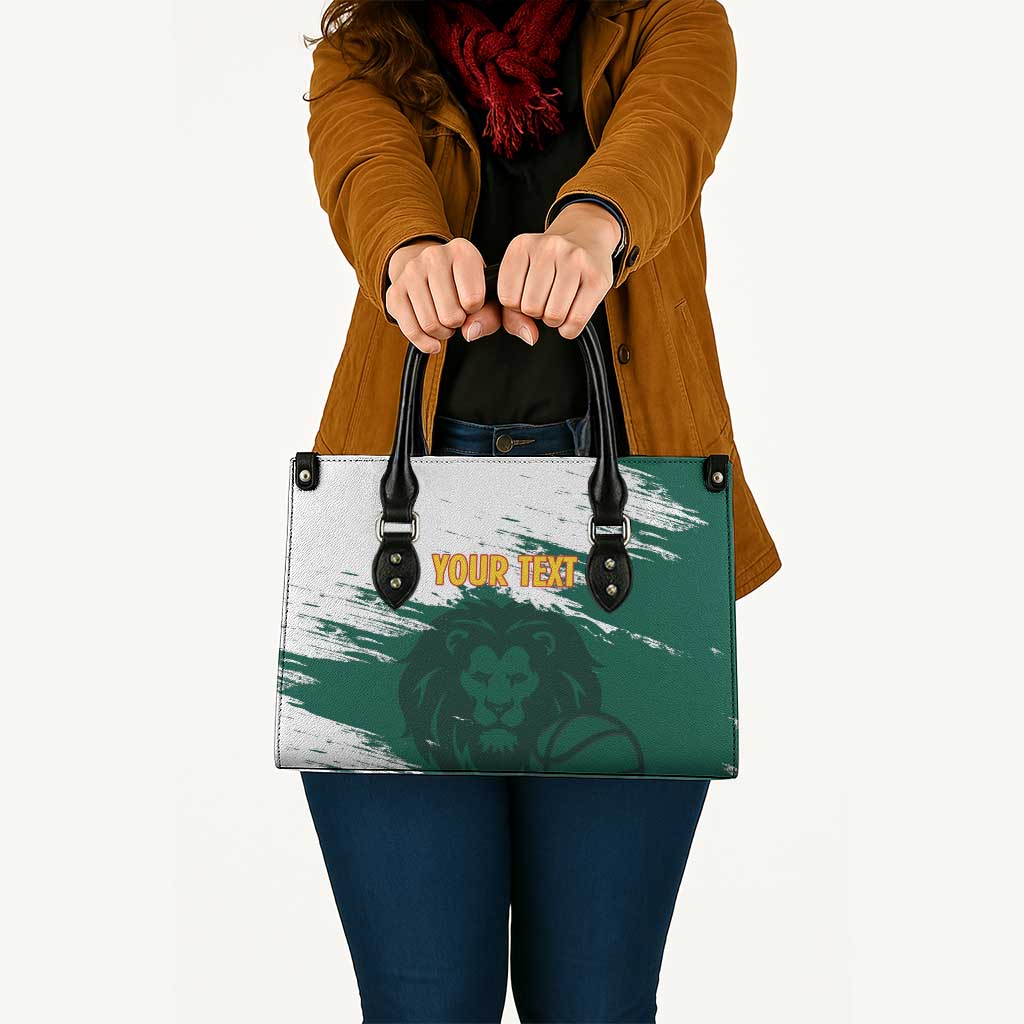 Cameroon Basketball Custom Leather Bag Come On Indomitable Lions - Wonder Print Shop