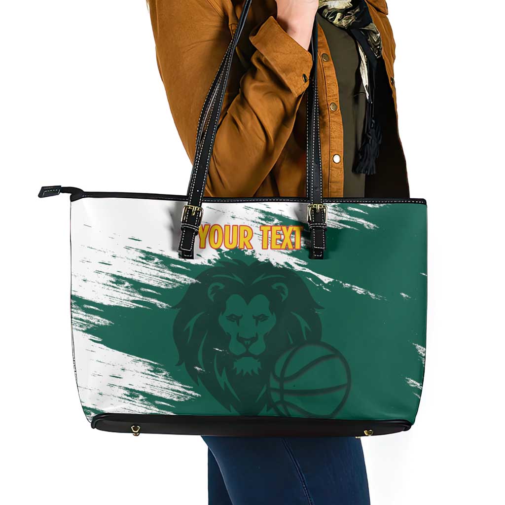 Cameroon Basketball Custom Leather Tote Bag Come On Indomitable Lions - Wonder Print Shop