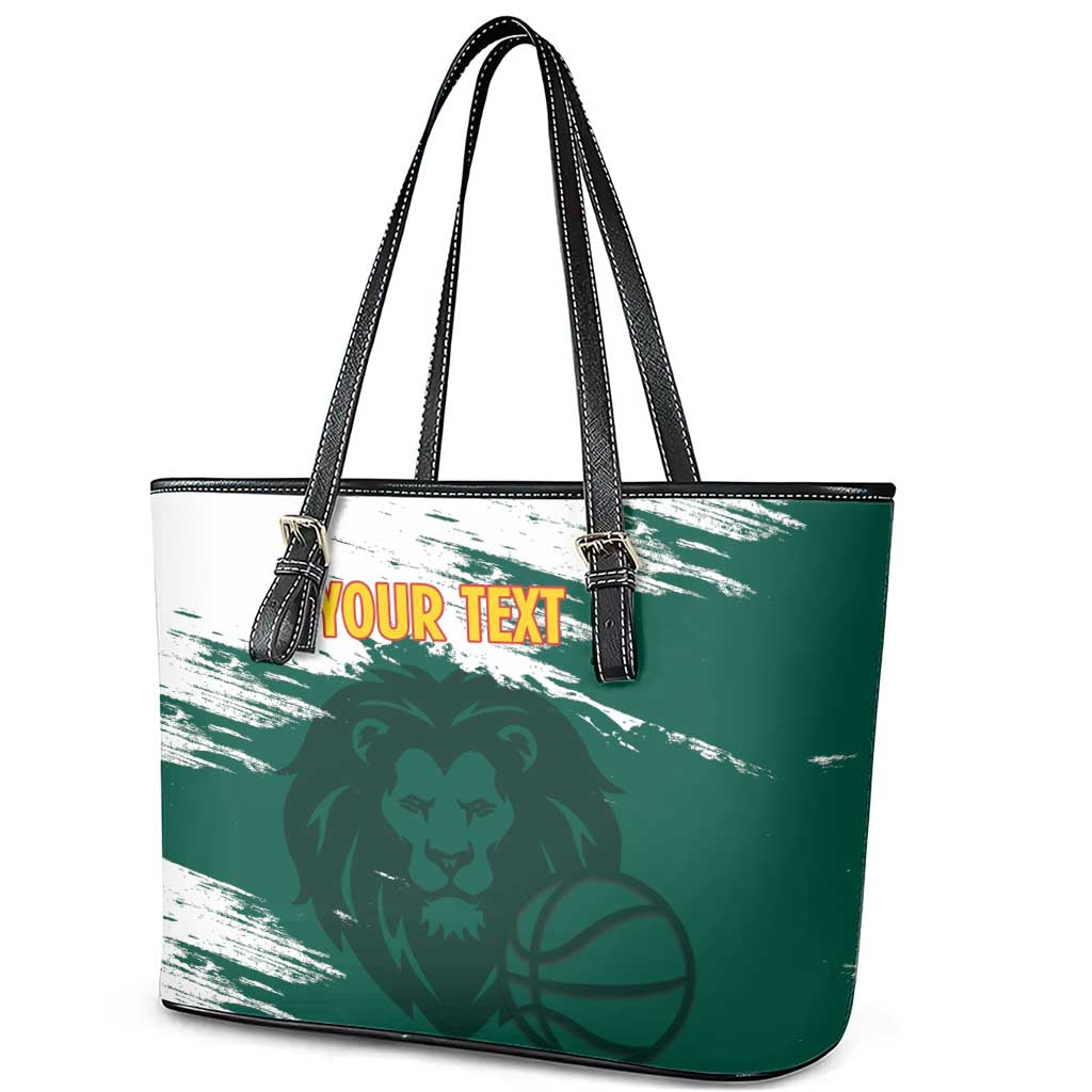 Cameroon Basketball Custom Leather Tote Bag Come On Indomitable Lions - Wonder Print Shop