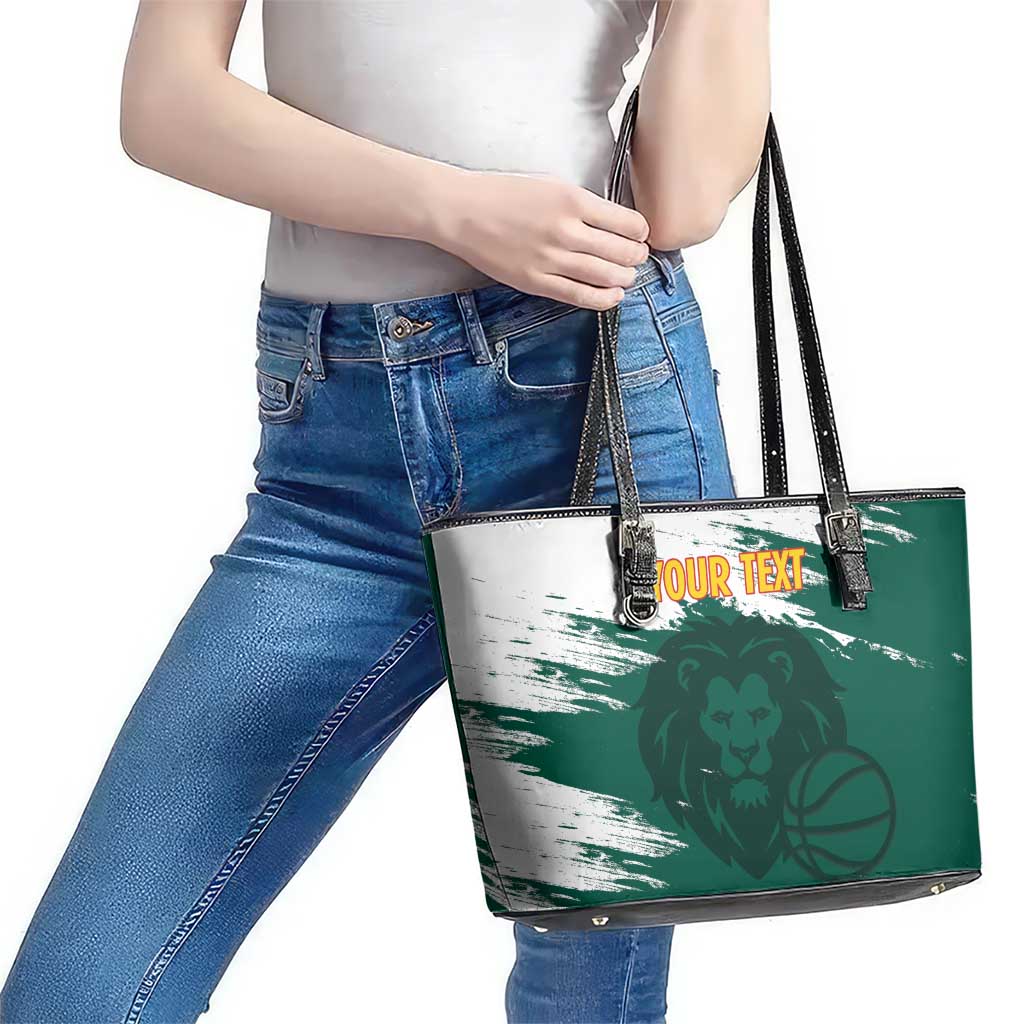 Cameroon Basketball Custom Leather Tote Bag Come On Indomitable Lions - Wonder Print Shop