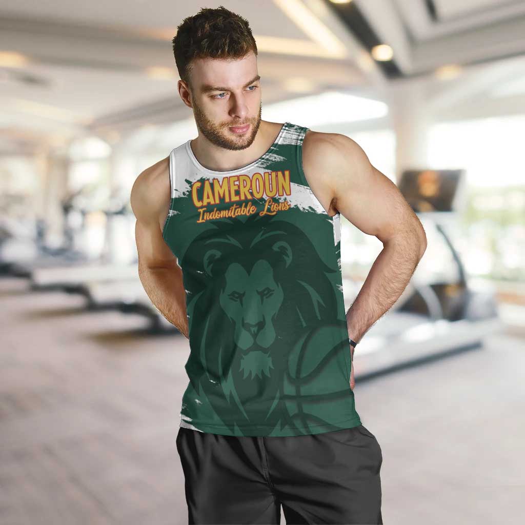 Cameroon Basketball Custom Men Tank Top Come On Indomitable Lions - Wonder Print Shop