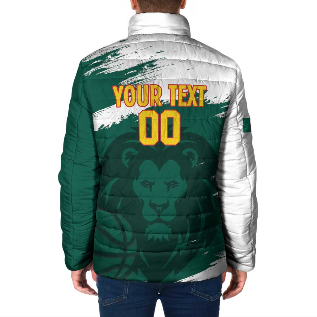 Cameroon Basketball Custom Padded Jacket Come On Indomitable Lions - Wonder Print Shop