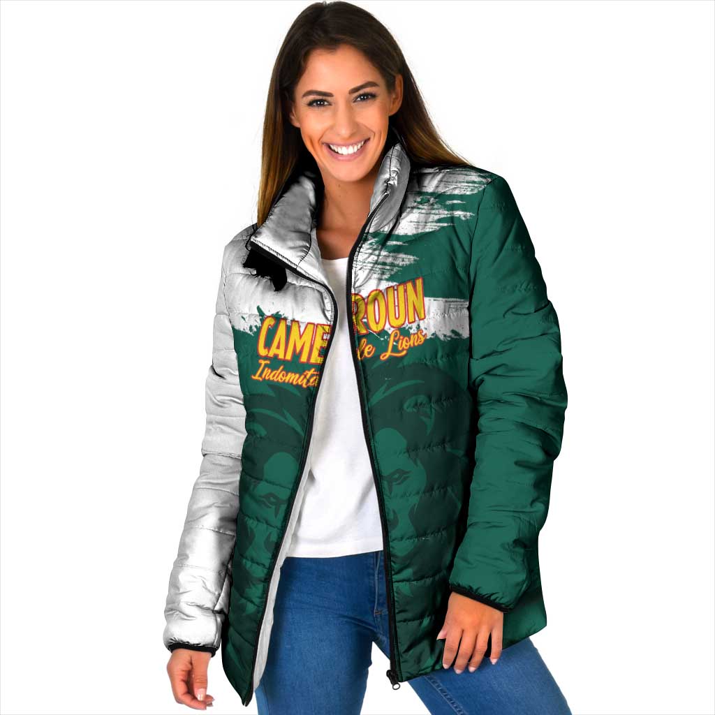 Cameroon Basketball Custom Padded Jacket Come On Indomitable Lions - Wonder Print Shop
